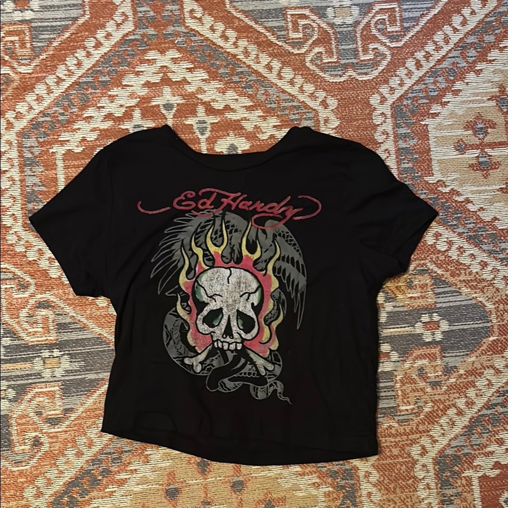 Ed Hardy Black Graphic Tee